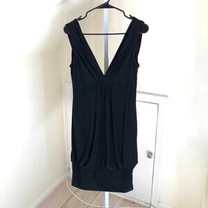 MSK NWOT Women's Black Sleeveless V-Neck Low Drape Back Dress Size 10